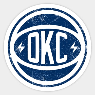 OKC Retro Ball - Navy Sticker